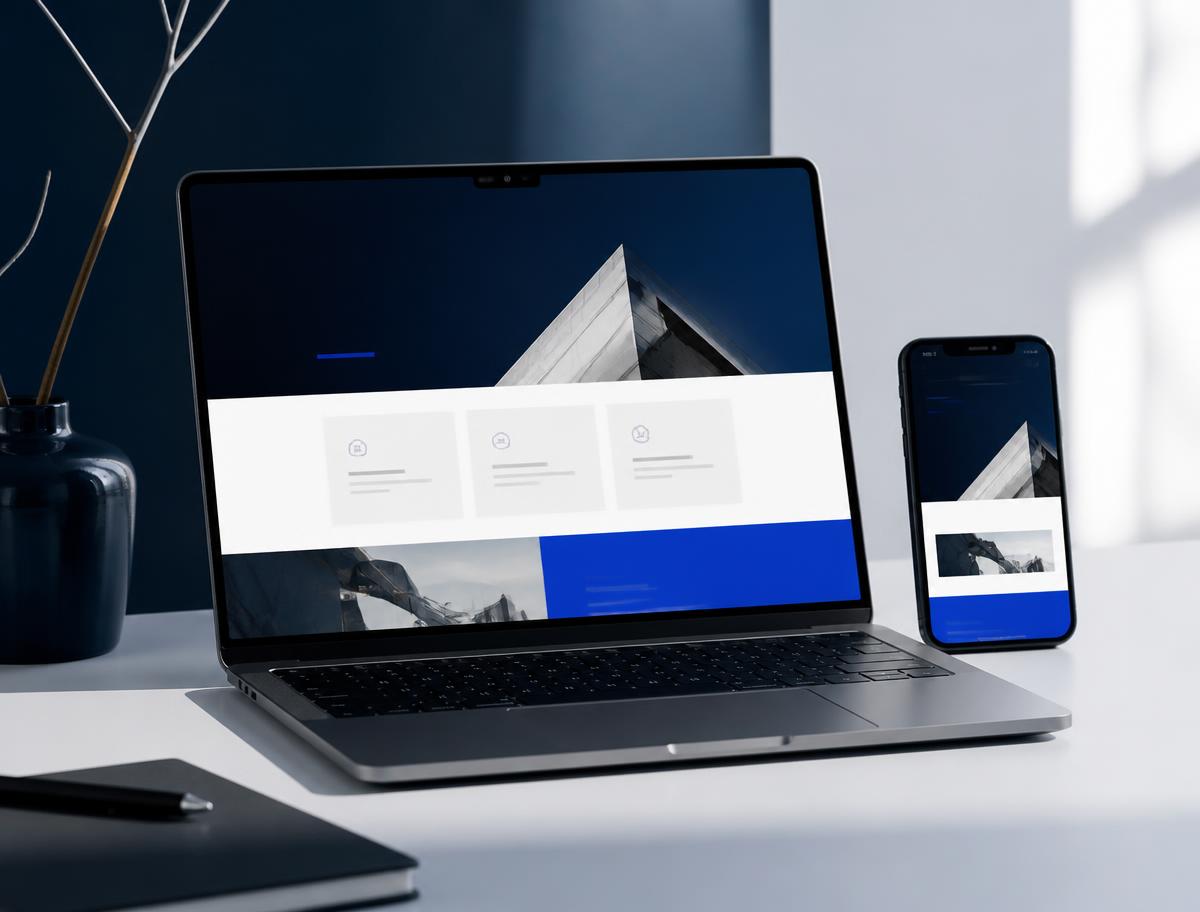 Site web professionnel créé par Horizon Web affiché sur un ordinateur portable